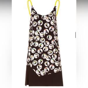 Elegant Black and Yellow Graphic Mini Dress